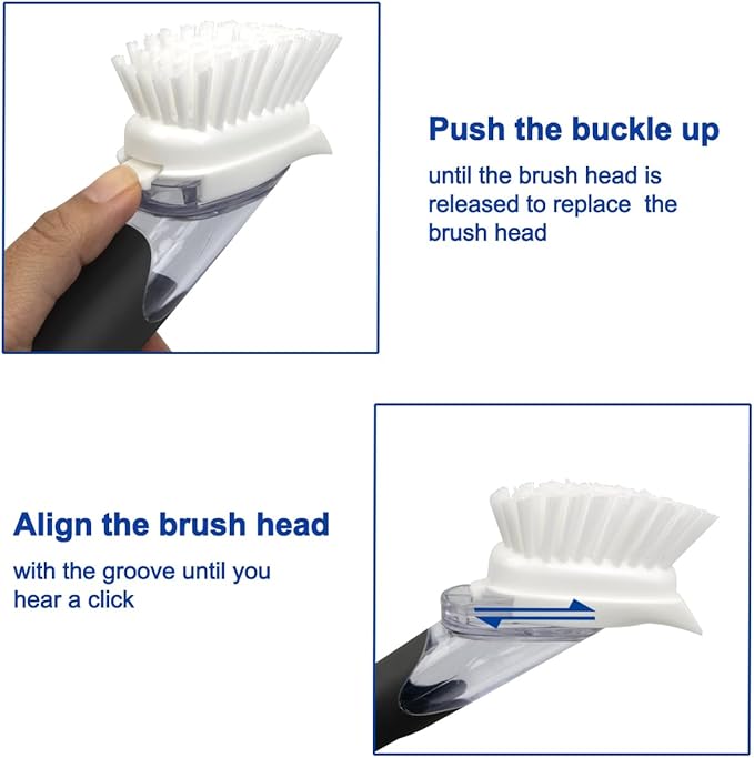 CELOX Dish Brush with Soap Dispenser, Soap Dispensing Dish Brush for Pot Pan Sink Cleaning
