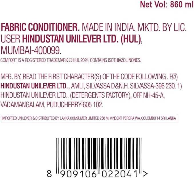 Comfort After Wash Lily Fresh Fabric Conditioner - 860 ml