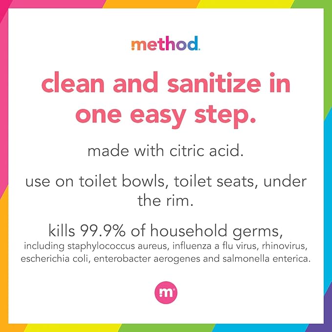 Method Antibacterial Toilet Bowl Cleaner, Spearmint, Kills 99.9% of Household Germs, 24 Fl Oz (Pack of 6)