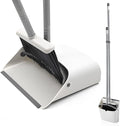 Broom and Dustpan Set, JEHONN Long Handle Lightweight Broom Set Upright Standing Dustpan Stand Up Store Sweep Set for Home Room Kitchen Office Lobby