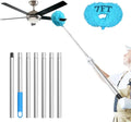 Eunice 7FT Ceiling Fan Duster with Extension Pole, Adjustable and Removable Fan Cleaner Blade for High Ceiling, Window Door Furniture (Blue)