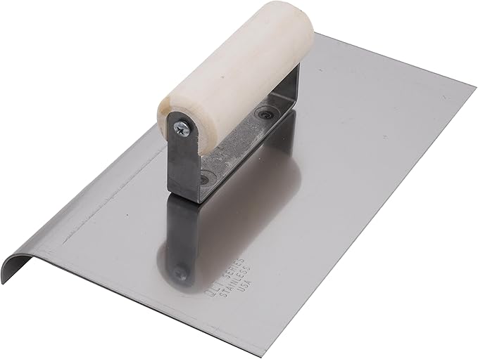 MARSHALLTOWN QLT Stainless Steel Hand Edgers, Wood Handle Material, 254mm Length, 152mm Width, 16mm Lip, 13mm Radius, Made In The USA, CE532S