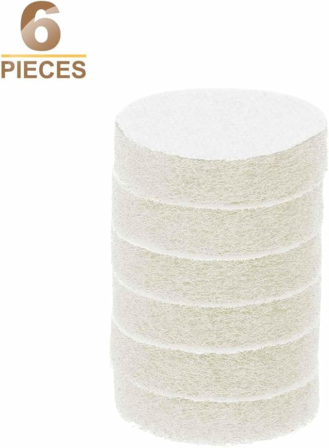 HARFINGTON 6pcs Scrubber Scouring Pads 450 Grits 2 Inch Drill Power Brush Hoop and Loop Surface Conditioning Disc Drill Scuffing Disc Scrub Pads for Home Kitchen Cleaning, White