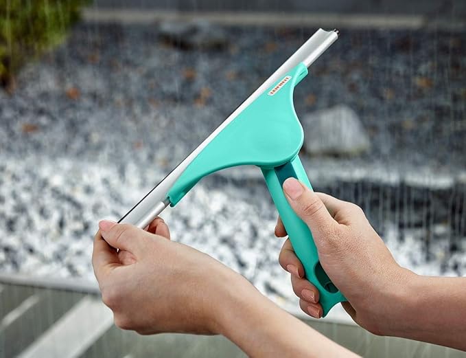 Leifheit Window Squeegee XL and Telescope Handle 200 cm, Window Wiping Set, Window Squeegee and Long Handle, Easy Window Cleaning Click System Handle