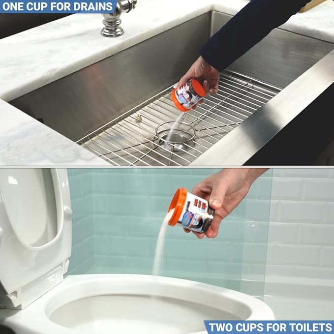 Drain Opener Cups | Hair Clog Remover | Drain Cleaner For Toilets, Sinks, Tubs - Septic Safe | 3 Uses + Hair Snake