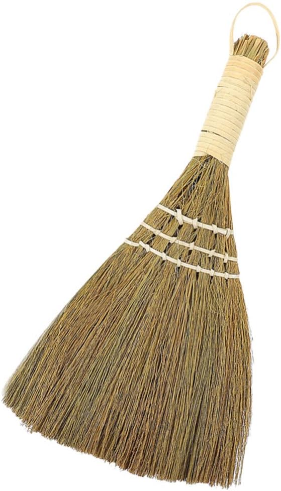 Sweeping Broom Palm Broom Small Natural Whisk Retro Vietnamese Sweeping Desk Cleaning Brush for Courtyard Garage Lobby Mall Market Sidewalks Decks