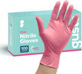 GUSTO Pink Nitrile Disposable Gloves - Latex & Rubber Free, Non-Sterile Powder Free Gloves (Formerly Comfy Package)