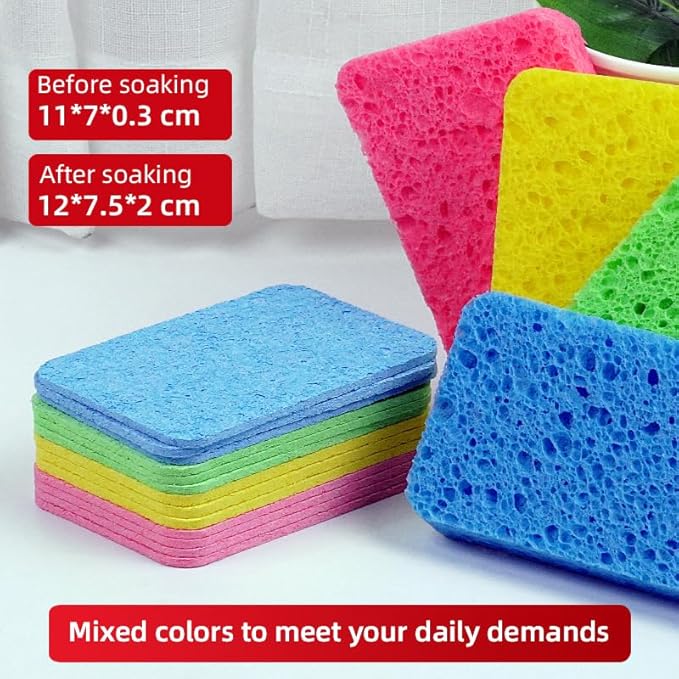 12 - Pack Non-Scratch Scrub Sponges - Sponges for Dishes and Washing Dishes, Cleaning Sponges for Kitchen Home and More（Multicolor）