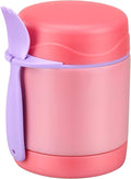 10oz Soup Thermo for Hot Food Kids,Lunch Thermo Kids Food Jar with Spoon Hot Insulated Food Containers,Leak Proof Stainless Steel Wide Mouth Lunch Thermo Jar for School(Pink)
