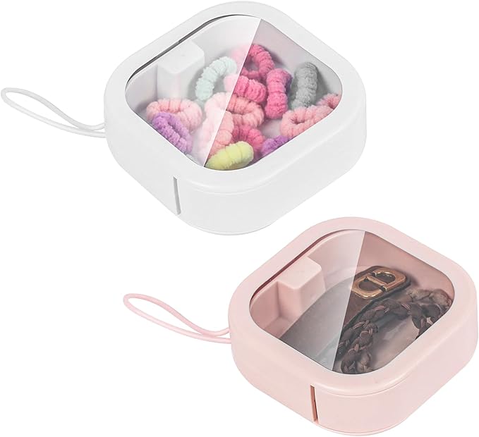 Hair Tie Organizer, Small Portable Hair Accessories Storage Can Be Stackable Or Hung On The Wall, Small Items Holder Hair Tie Organizer for Jewelry Hair Stuff Hair Clip Hair Tie Cotton Swab Desktop