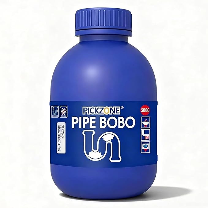 Pipe Bobo Drain Cleaner, 300g, Professional Strength Pipe Dredging Formula for Kitchen Sinks, Shower Drains, Tubs, Dissolves Blockages (1Pcs)