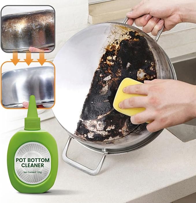 2026 New Pot Bottom Stain & Grime Remover, Stainless Steel Burnt Pot Cleaner, Stove Degreaser Heavy Duty Cleaner (4Pcs)