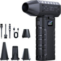 Compressed Air Duster - 100 - Gear Adjustable 130,000 RPM Rechargeable Cordless Electric Air Duster with Display Screen, Mini Dust Blower for Computer, Keyboard, Home, Car Cleaning (Black)