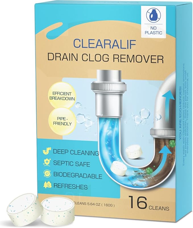 Drain Clog Remover and Cleaner, 16 Pack, Unscented,