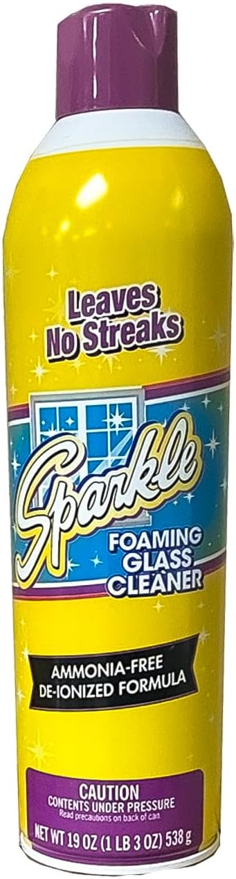 Sparkle Glass Cleaner Aerosol Spray Bottle, Ammonia-Free De-Ionized Formula, Leaves No Streaks, 20-Ounce Bottle (Pack of 1)