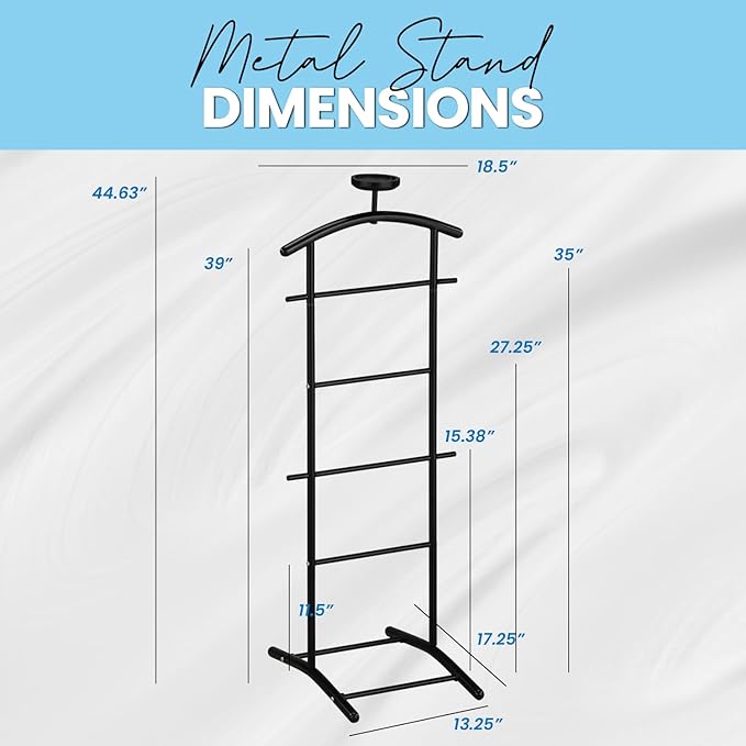 Kings Brand Furniture - Menros Metal Suit Valet Stand, Clothes Rack, Black