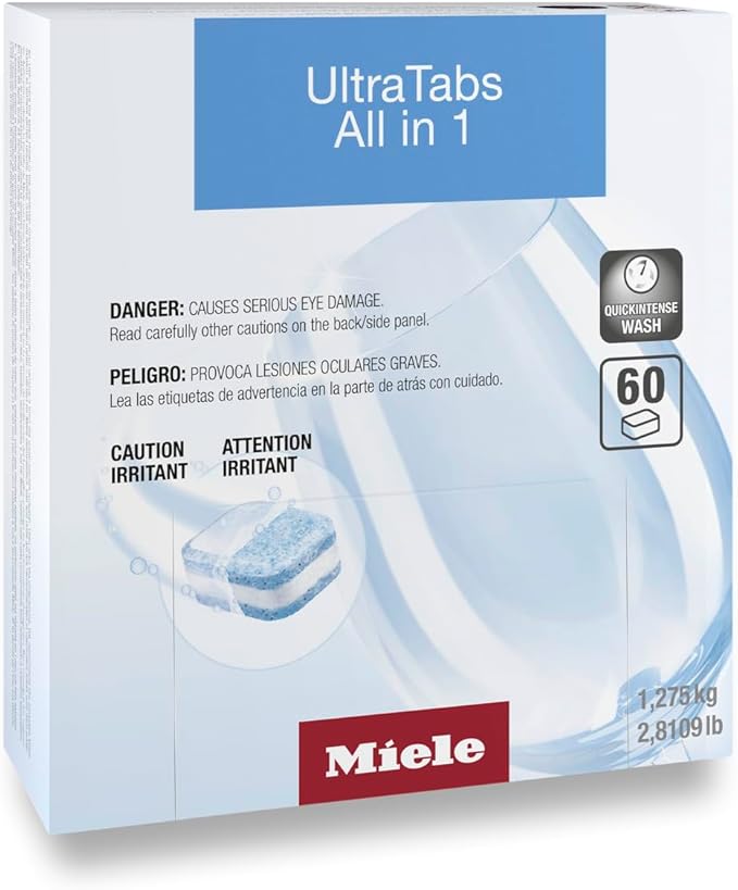 Miele Genuine UltraTabs All in 1 Dishwasher, 60 Detergent Tablets