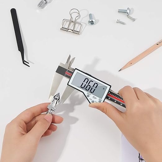 Digital Caliper, 8" Caliper Measuring Tool Extreme Accuracy Waterproof Electronic Vernier Caliper Industrial Stainless Steel Digital, Durable Measuring Tool with Large LCD Screen