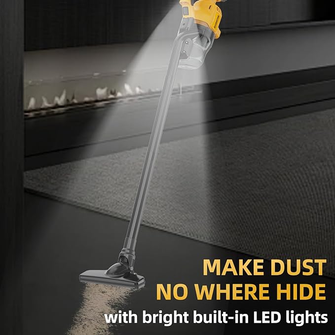 Cordless Vacuum for DE-Walt 20V Battery, 5-in-1 Handheld Electric Vacuum Cleaner with 500W Powerful Motor, 46 CFM Portable Hand Vacuum with HEPA Filter for Car, Carpets, Furniture (No Battery)