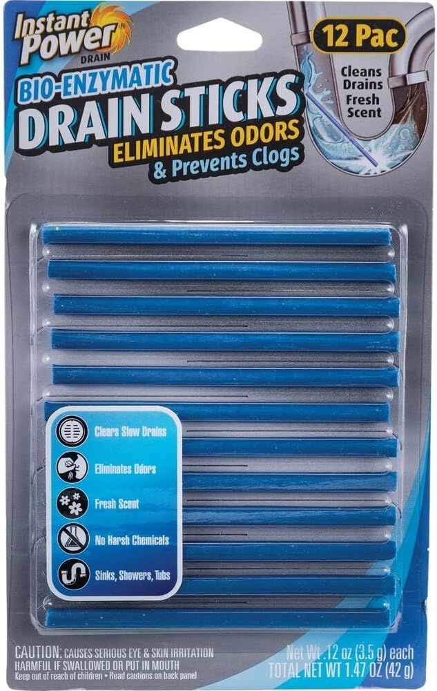 Instant Power Stick Enzymatic Drain Opener 12 pk - Total Qty: 1