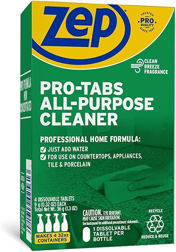 Zep PRO-TABS All Purpose Cleaner Dissolvable Tablets - 4 Tablets - ZUAPCTAB Just Add Water! Environmentally Friendly
