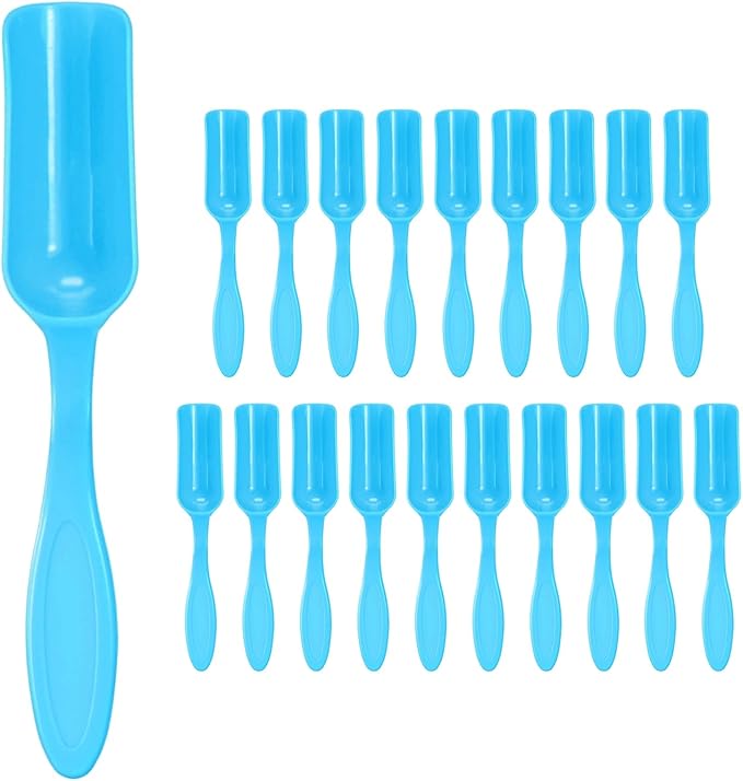 20-Pack Mini Gardening Shovel Spoons, Plastic Garden Soil Scoops for Cultivation Digging Transplanting/Flower Planting/Plant Succulent, Colorful Small Gardening Tools [Blue]