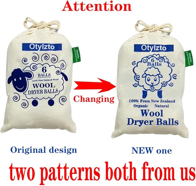 Otylzto Wool Dryer Balls 6-Pack, Drying Balls for Laundry,Reusable As Natural Fabric Softener, Reduce Clothing Wrinkles, Drying Clothes Faster Eco-Friendly