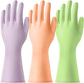 AUAUY Reusable Kitchen Dishwashing Gloves, Rubber Household Cleaning Gloves, Non-Slip Waterproof Dish Glove for Women Men