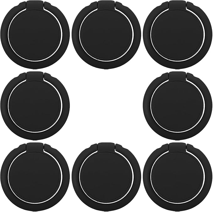 FUOYLOO 8pcs Adhesive Wall Glasses Organizer - 180° Folding Eyewear Storage Rack for Small Spaces - Eyeglass Holder for Home and Office Use Black