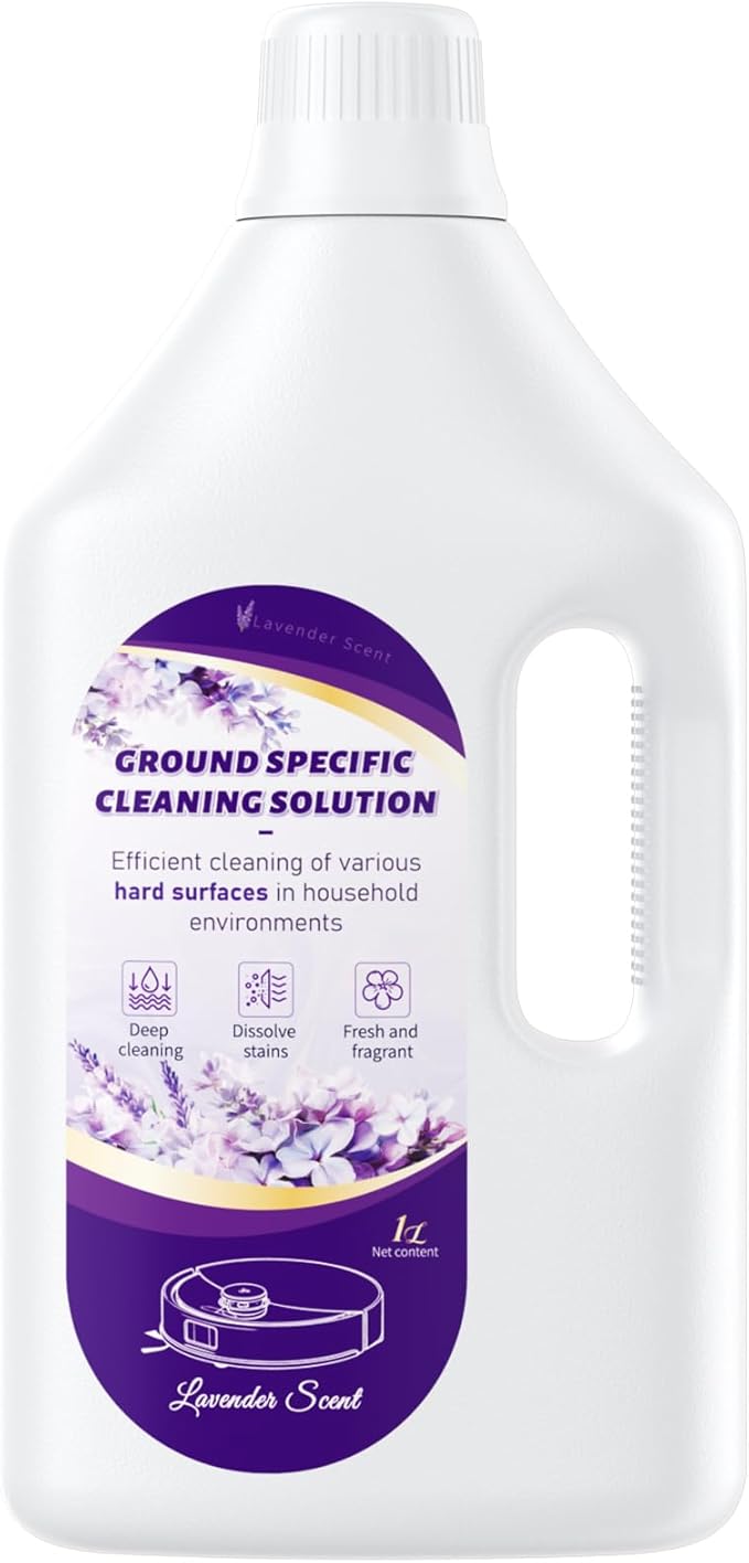 2.5L Floor Cleaning Solution Compatible with Roborock/Eufy/iRobot/Ecovacs/Dreame/Shark, Fragrance Deodorization, Deep Cleans for Multiple Hard Floors (2.5 Liter, 【Lavender】)