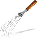 Japanese Hand Rake Garden Tool - Japanese Steel with Wood Handle - Small Rake for Leaves, Handheld Garden Cleaning Tool - Made in Japan