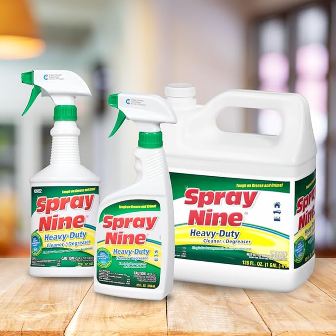Spray Nine 26801-4PK Heavy Duty Cleaner, Degreaser & Disinfectant for Home, Yard Equipment, Automotive & More - Refill for Spray Bottle 1 Gallon (Pack of 4)