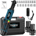 12V wireless ratchet kit, car repair screw and nut disassembly, with quick charger, suitable for home and car repair, is a holiday gift for men. (Two batteries + toolbox)
