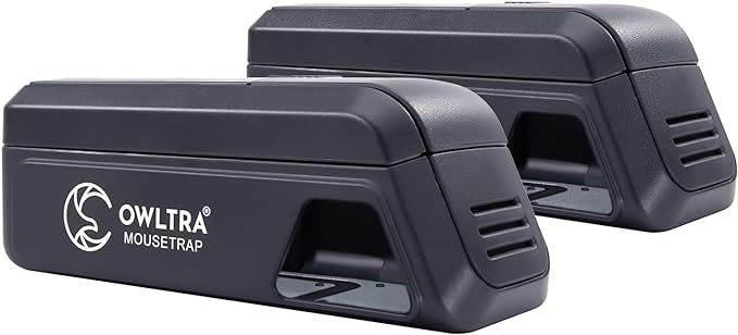 OWLTRA OW-2 Indoor Electric Mouse Trap 2 PCS, Instant Kill Rodent Zapper with Pet Safe Trigger, Black