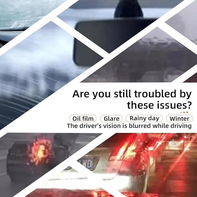 glass guard Glass Oil Film Remover for Car, Roll-On Glass Compound with Cleaning Board, Removes Oil Film, Improve Windshield Clarity for Safe Driving