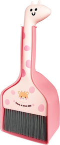 Mini Broom and Dustpan Set Cartoon Small Broom with Dustpan Combo Set Cute Cleaning Kit for Home Office Floor (Pink)