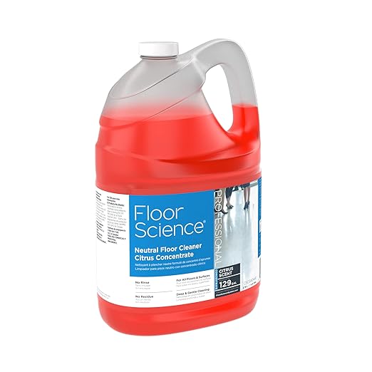 Diversey Floor Science CBD540441 Professional Neutral Floor Cleaner, Deep & Gentle Cleaning with No Residue or Rinse Required, Citrus Scent, Concentrate, 1-Gallon