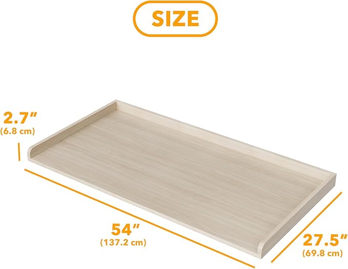 SpaceAid Washer Dryer Countertop, Laundry Wood Shelf Topper with Edge, 54" Width x 27.5" Depth Cover Guard Organizer for Washer and Dryer Laundry Hamper Counter Storage Organization (Oak)
