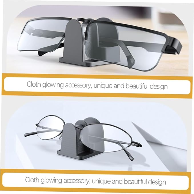 Angoily 2pcs Wall-Mounted Eyeglasses Bracket and Desktop Sunglasses Storage Stand Holder for Car and Home, Black Eyewear Organizer Rack