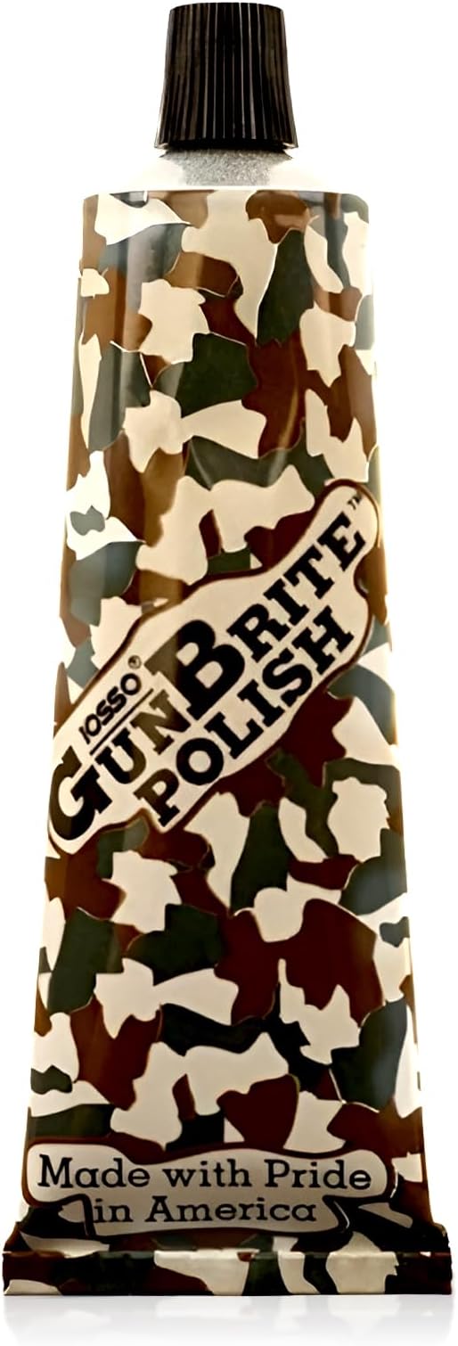 Iosso GunBrite Polish 10202 – Rust Remover and Polishing Cleaner for Guns & Metal – Safe for Stainless Steel, Bluing, Chrome, Nickel – Protective Gun Care Accessory 2 oz Tube – Made in USA