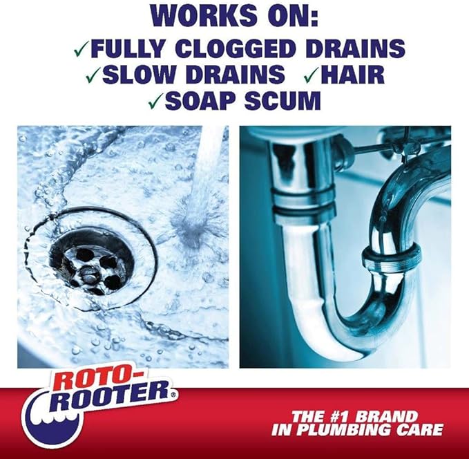 Roto-Rooter Hair Clog Remover l Dissolves Hair Clogs Faster l Safe on Pipes | 128 oz.
