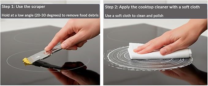 US-based supplier – OEM 12010031 Glass Cooktop Cleaner fits for Electric & Induction Bosch Thermador Cooktops – Cooktop Cleaning Cream – Removes Grease, Burnt-On Residue & Stains (1, 12 ounce)