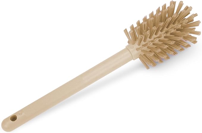SPARTA Large Water Bottle Brush Ideal for Wide-Mouth Jars, Bottles and Tumblers, Dishwashing Tool with Handle for Home and Commercial Kitchens, Plastic, 12 Inches, Tan, (Pack of 6)