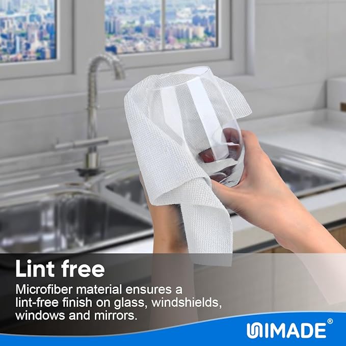 Shop Towels Rags, 150 Pack Reusable Shop Rags Bulk Microfiber Cleaning Cloth Lint Free Cleaning Towels for Car Kitchen Automotive Bar Mechanic Restaurant Garage, 11.5"x 11.5", White