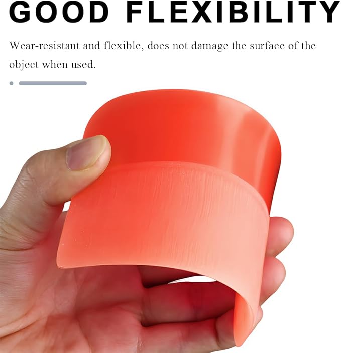 5 in 1 Rubber Squeegee Kit, Anti-Scratch Flexible Soft Matte TPU Coating Scraper Kit, Small Tint Squeegee Water Blade Scraper for Paint Protection Film Household Cleaning (Orange)