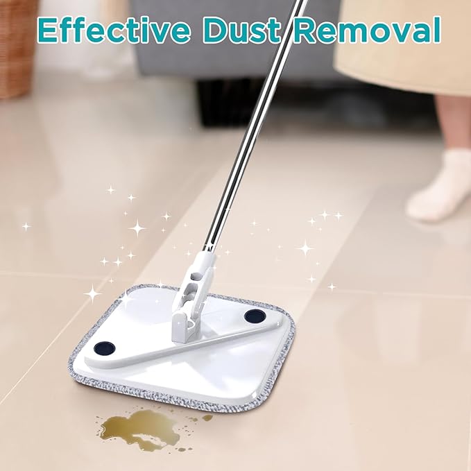 4 Pack 8.6" Square Microfiber Mop Pads Refills, Machine Washable, Highly Absorbent, Compatible with for True & Tidy Spin Mop and Most Square Spin Mops & Bucket