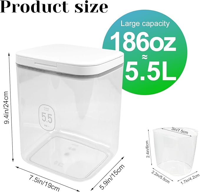 5.5L Large Capacity Container With One-Press Lid - Laundry Room Organization and Storage Decor - Airtight Dishwasher Pod Holder