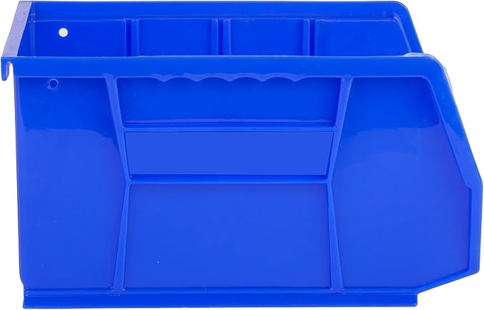 Hudson Exchange 9-1/2" x 6" x 5" Plastic Stackable Storage Bin and Hanging Container (Blue, 1 Pack)