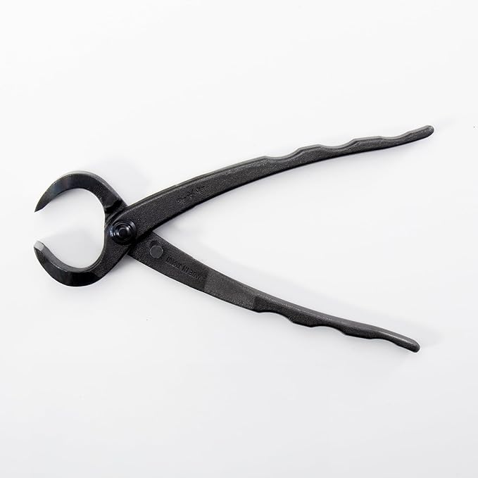 Wazakura Hand Forged Bonsai Root Cutter MADE IN JAPAN 6.7 inch (170 mm), Black Carbon Steel Bonsai Tree Cutter for Branch and Roots, Multipurpose Japanese Gardening Tools (Wave-Grip)