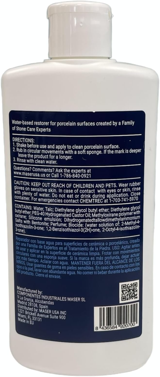 Porcelain Daily Restorer for Kitchen Countertops, Bathroom Vanities and Other Porcelain Surfaces